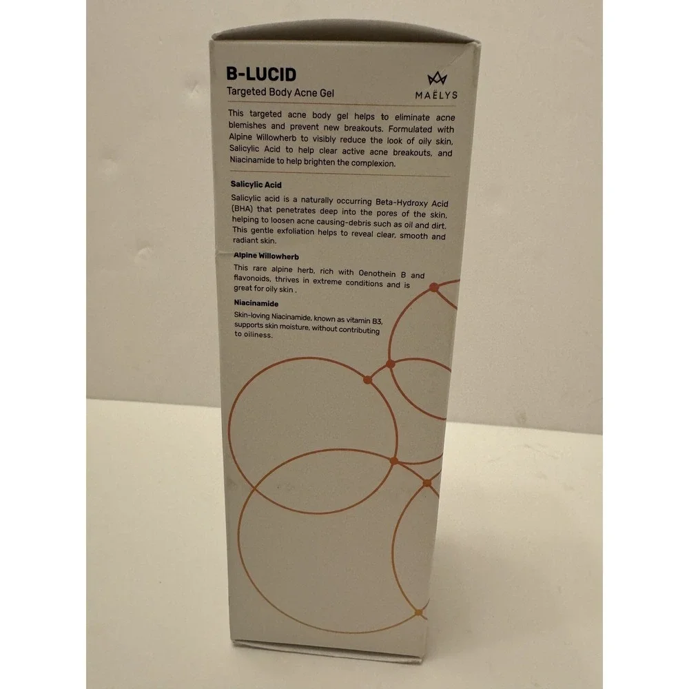 Maelys Cosmetics B-LUCID Targeted Body Acne Gel,‎ NIB Exp 2/13/25